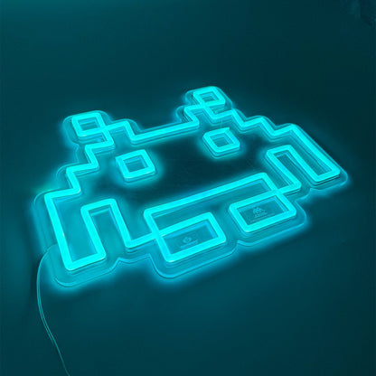 Space Invaders - Neon-Logo Lampe