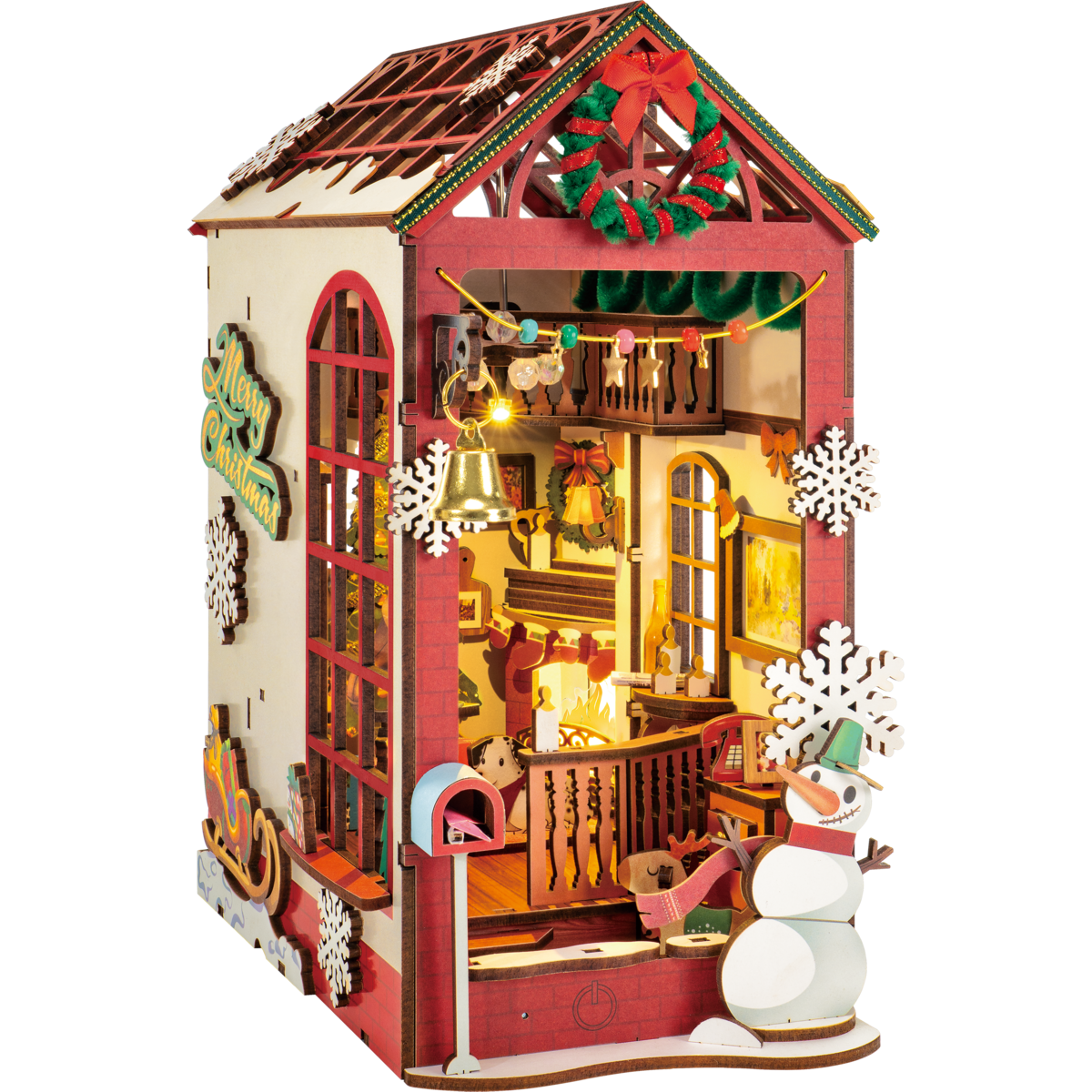 Robotime, Diy Book Nook Boekensteun Christmas Indoor Scene, Tgc07, 21,8X13,6X24,7 Cm