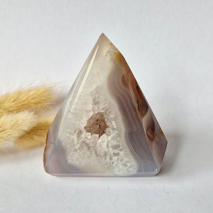 Druzy Grijze Agaat Diamant Staande Edelsteen Kristal - #43 214G