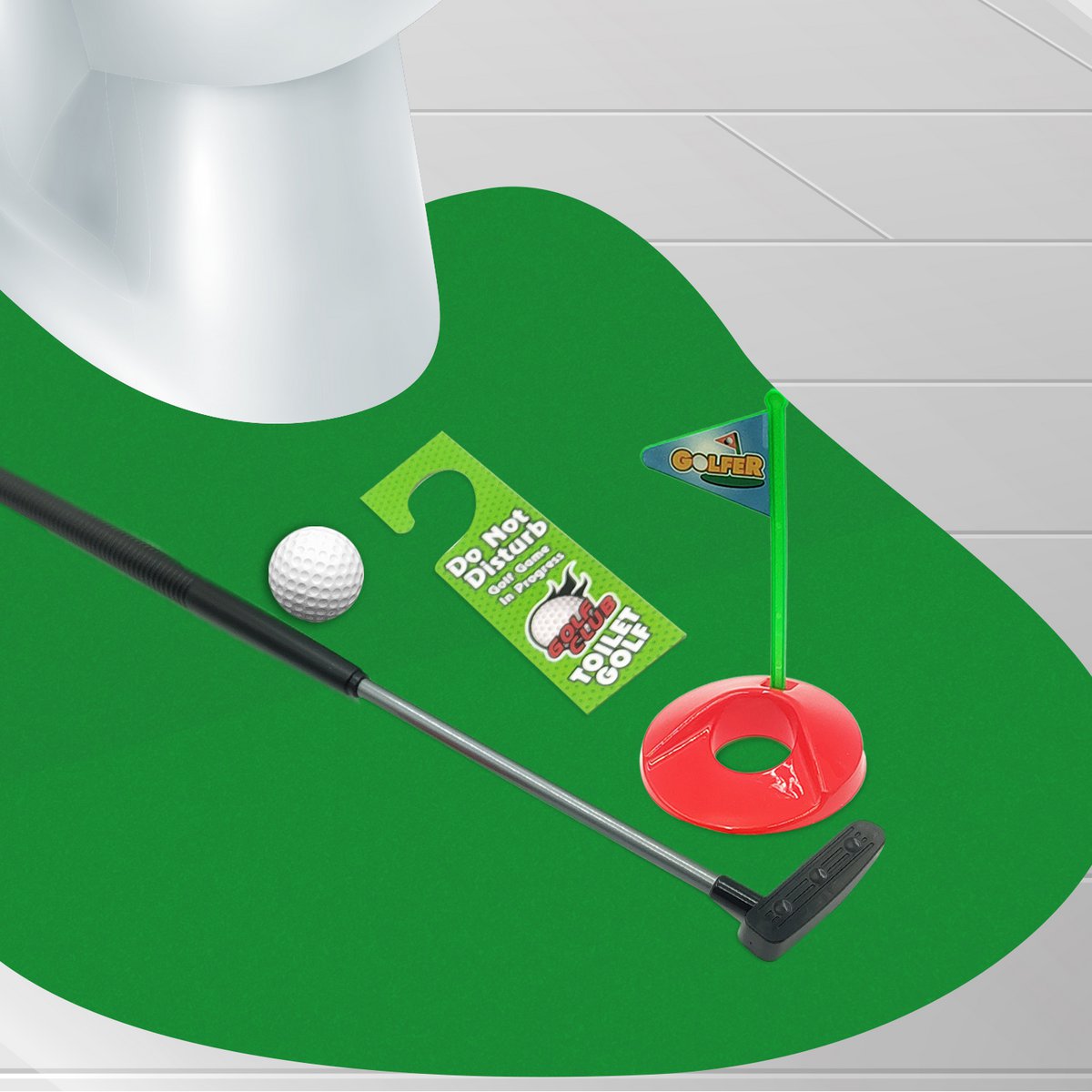 Mad Monkey - Minigolfspel Met Clubs En Ballen Toiletgolfset, Toiletminigolf