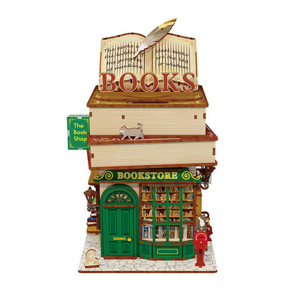 Tonecheer, Diy 3D Houten Puzzel, Desk Bin, Time Bookstore, Tq187, 15X14X24Cm