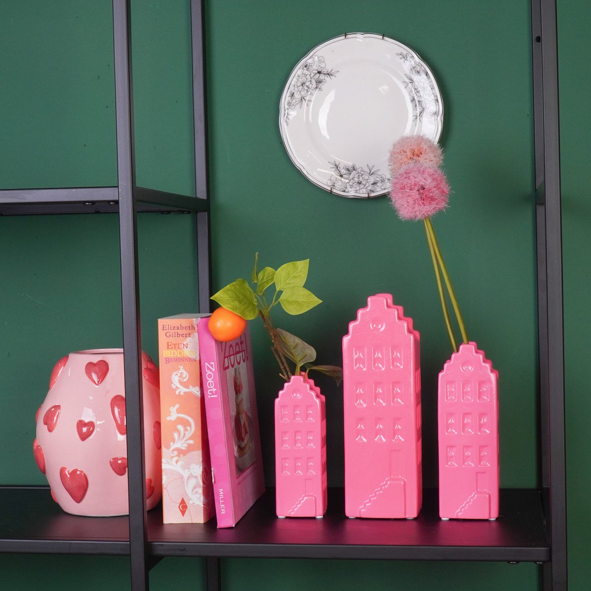 Bloemvaas - Huisvaas - Keramiek - Neon Pink -5X4,5X14,5 Cm