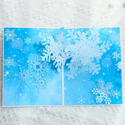3D -Kerstkaart - Sprankelend Sneeuwvlokontwerp