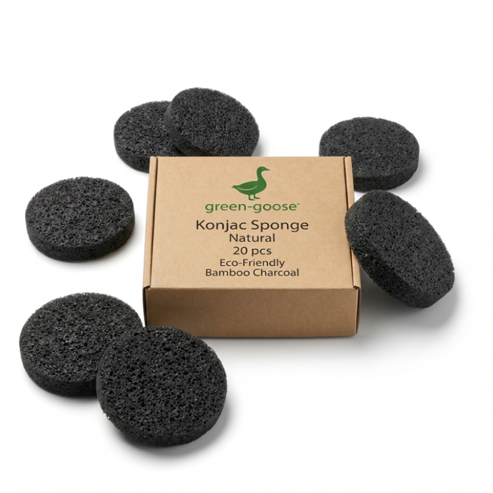 Green-Goose Bamboe Houtskool Cellulose Sponsjes - 20 Stuks