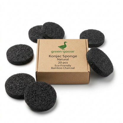 Green-Goose Bamboe Houtskool Cellulose Sponsjes - 20 Stuks
