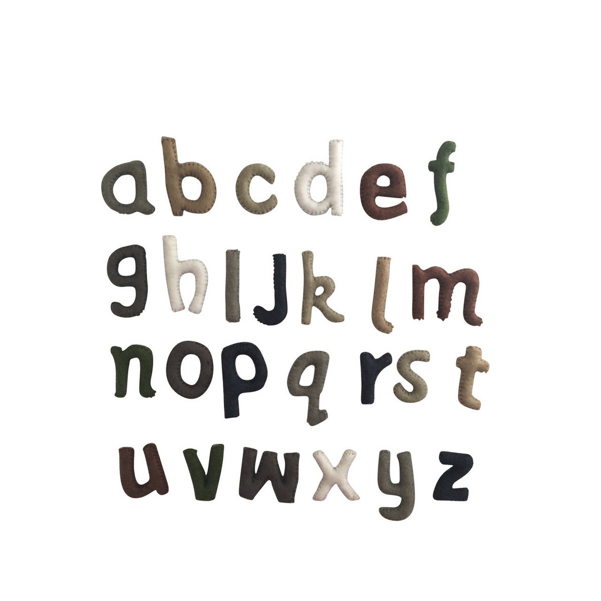 Lowercase Alphabet Natural Stitched 7Cm H