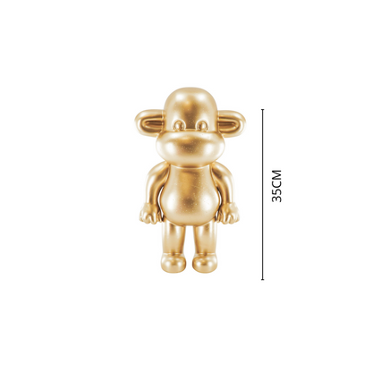 Ornament - Aap -Beeldje 'De Legende'- Polyresin - Goud - 20,5X13,5X35Cm