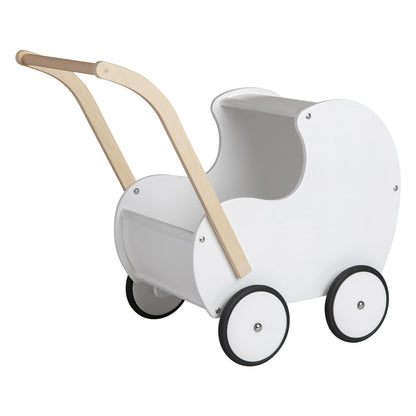 Van Dijk Toys Houten Speelgoed Poppenwagen Vintage/Retro-Wit (Kinderopvang Kwaliteit)