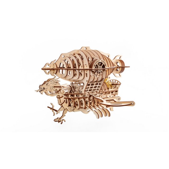 Eco Wood Art (Ewa) 3D Mechanische Puzzel, Piratenluchtschip Skylord, 0327, 37,1X37,7X25,5Cm