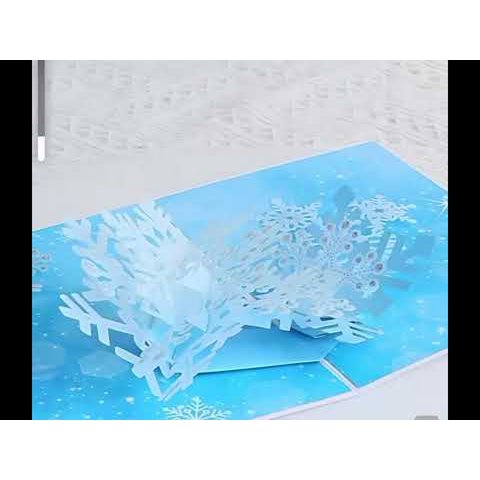3D -Kerstkaart - Sprankelend Sneeuwvlokontwerp