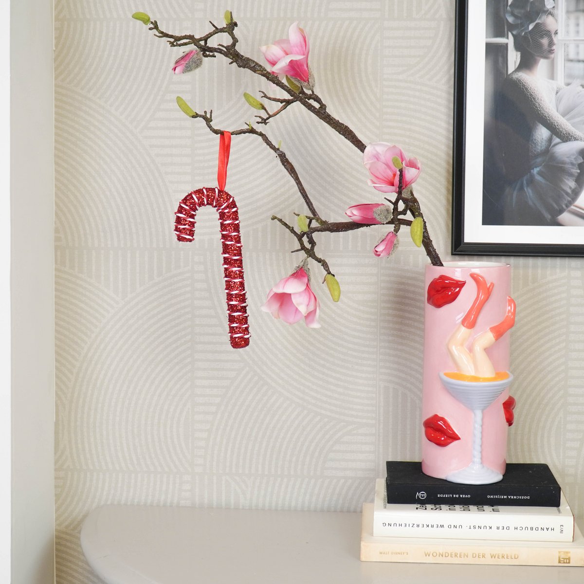 Kerstdecoratie - Zuurstok - Schuim - Rood - 21Cm