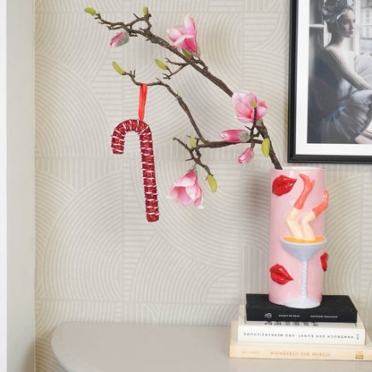 Kerstdecoratie - Zuurstok - Schuim - Rood - 21Cm
