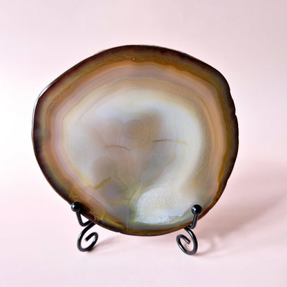 Edelsteen (Druzy) Agaat Schijf Op Standaard (11–14 Cm) – #10 Aarding, Balans & Natuurlijke Schoonheid