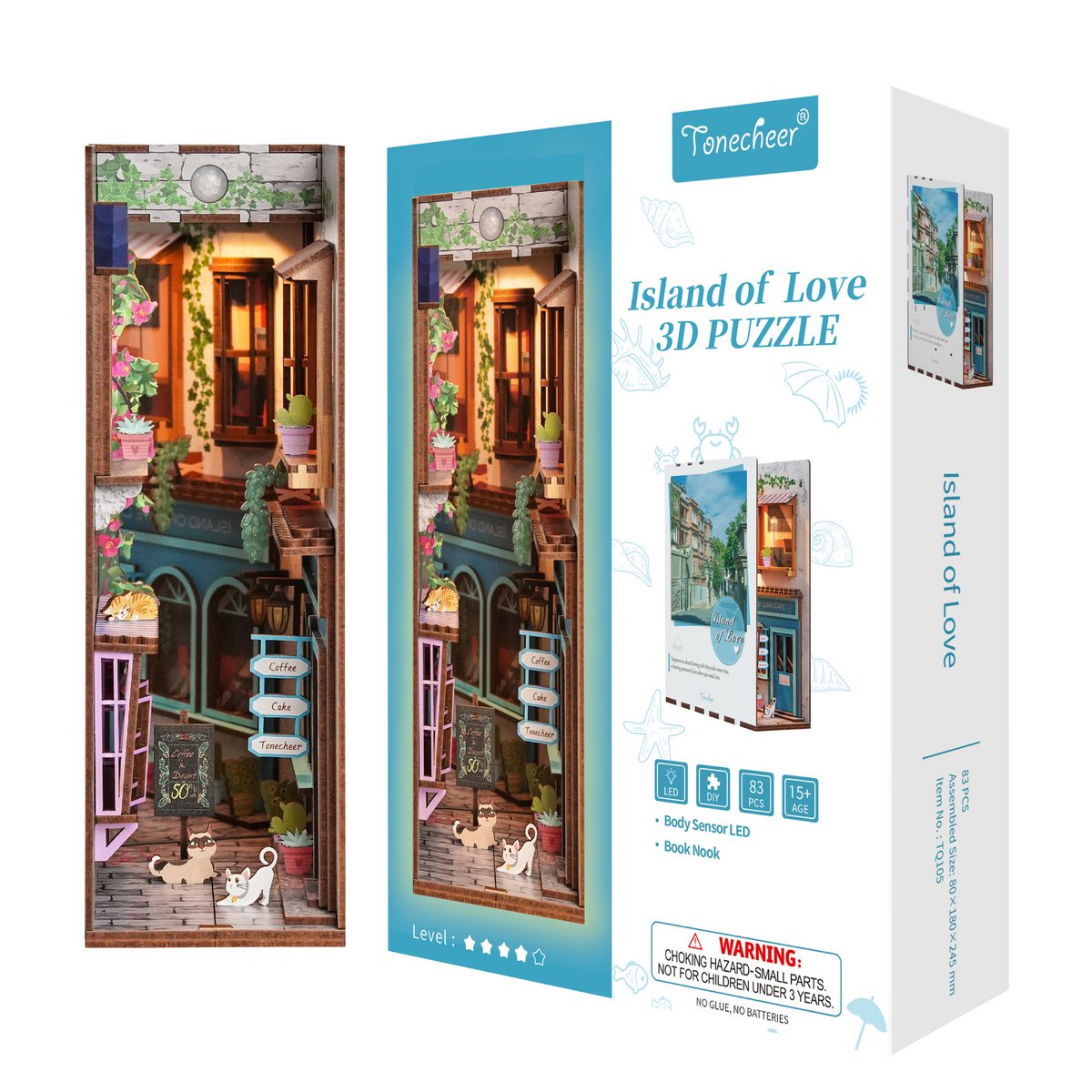 Tonecheer, Diy Book Nook, Island Of Love, Tq105, 18,2X8X24,5Cm