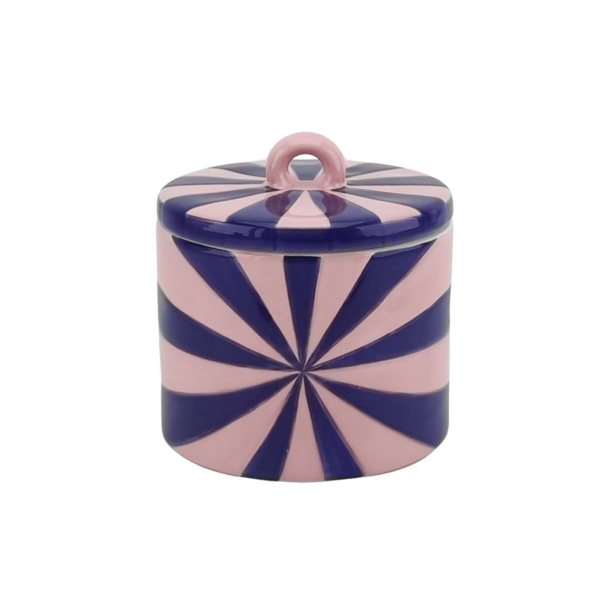 Voorraadpot - Swirl - Roze/Blauw - 11X11X11,5Cm