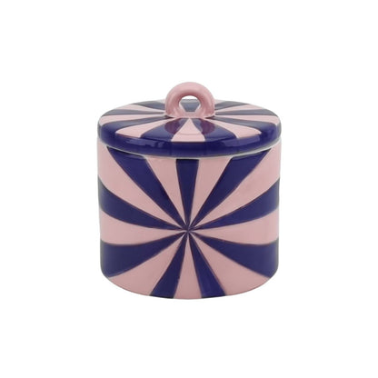 Voorraadpot - Swirl - Roze/Blauw - 11X11X11,5Cm