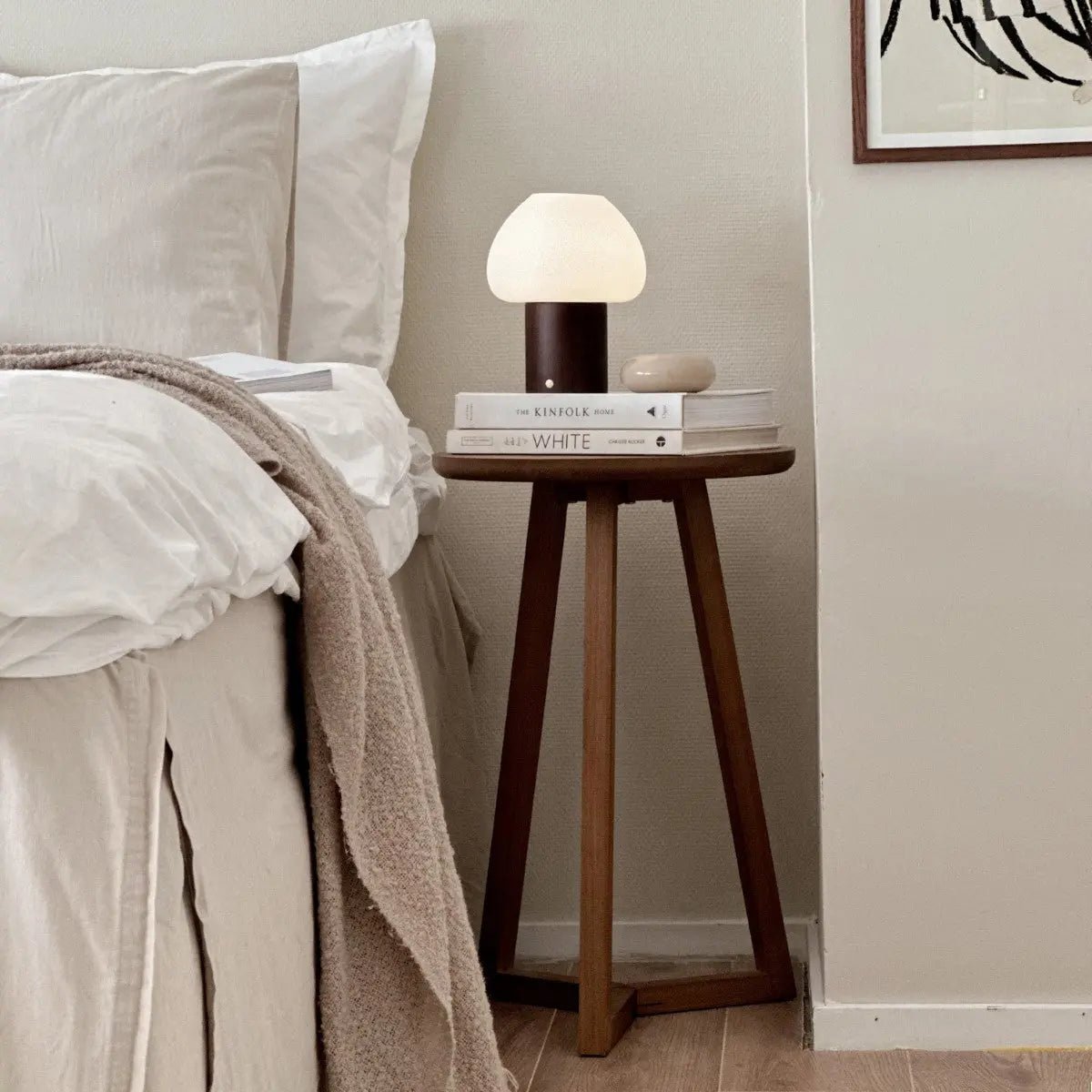 Fynn Donkerbruine Houten Oplaadbare Lamp