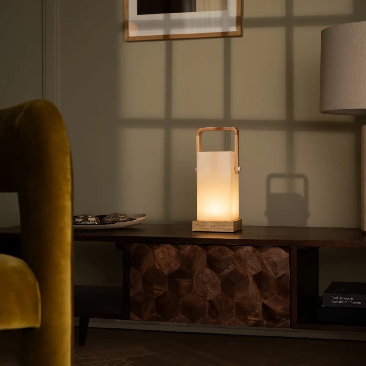 Harper Lichtbruine Houten Oplaadbare Lamp