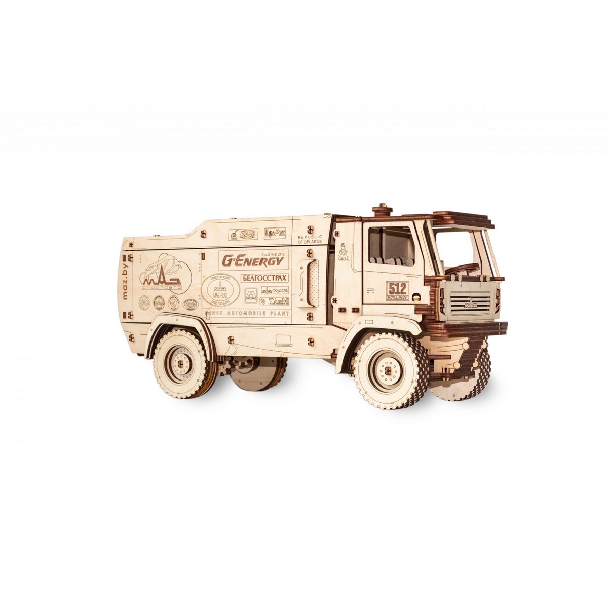Eco Wood Art (Ewa) 3D Mechanische Puzzel, Sport Truck Maz 5309Rr, 648, 24X9X11,7Cm