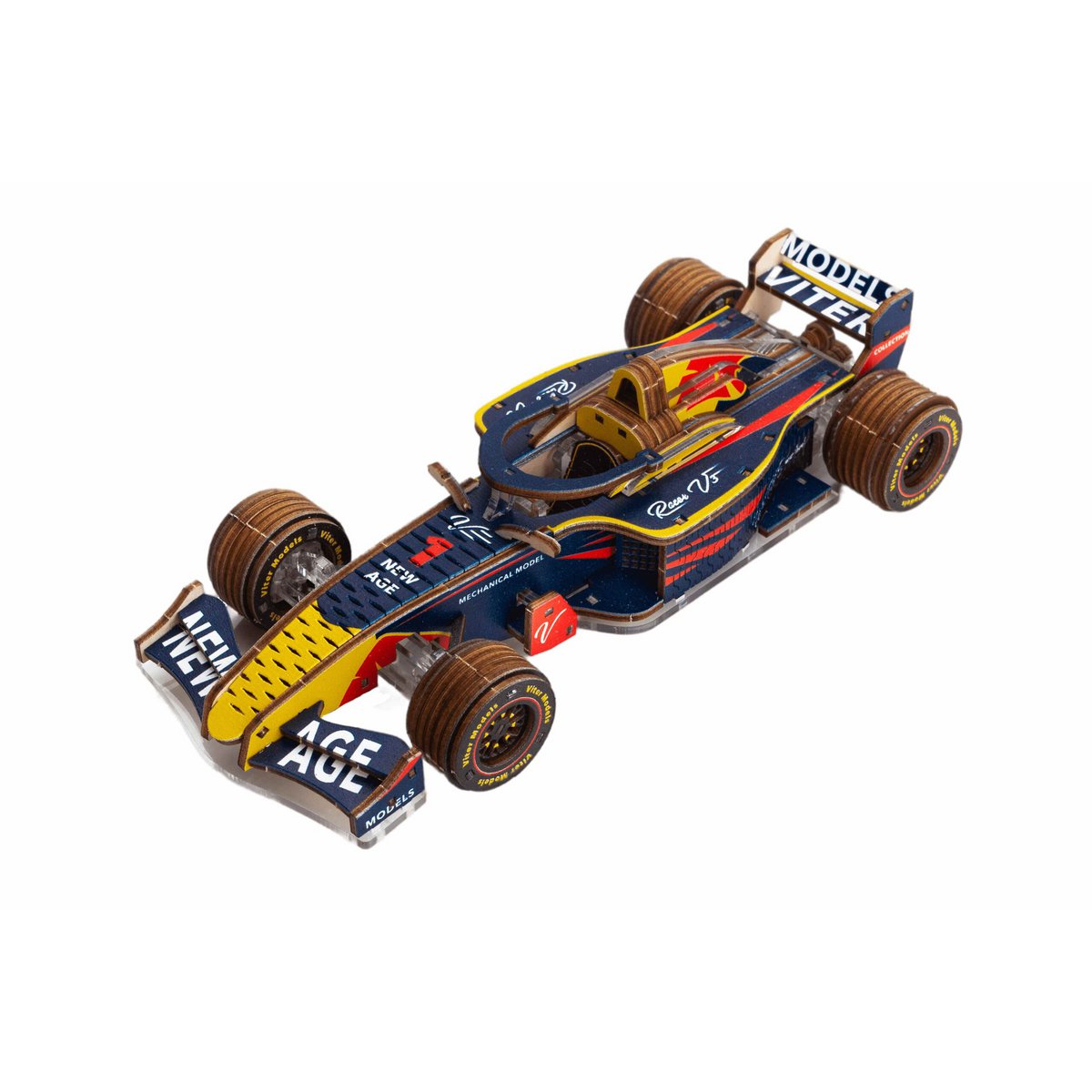 Veter Models 3D Modelbouwpakket Racer V3, Akv-13 Geel/Zwart/Rood, 17X7X4Cm