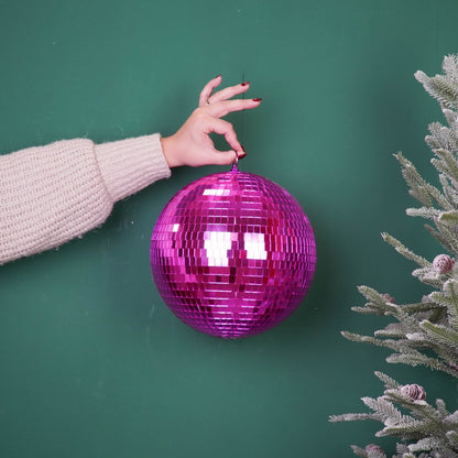 Kerstdecoratie - Kersthanger - Discobal - Foam - Roze - 25X25X25Cm