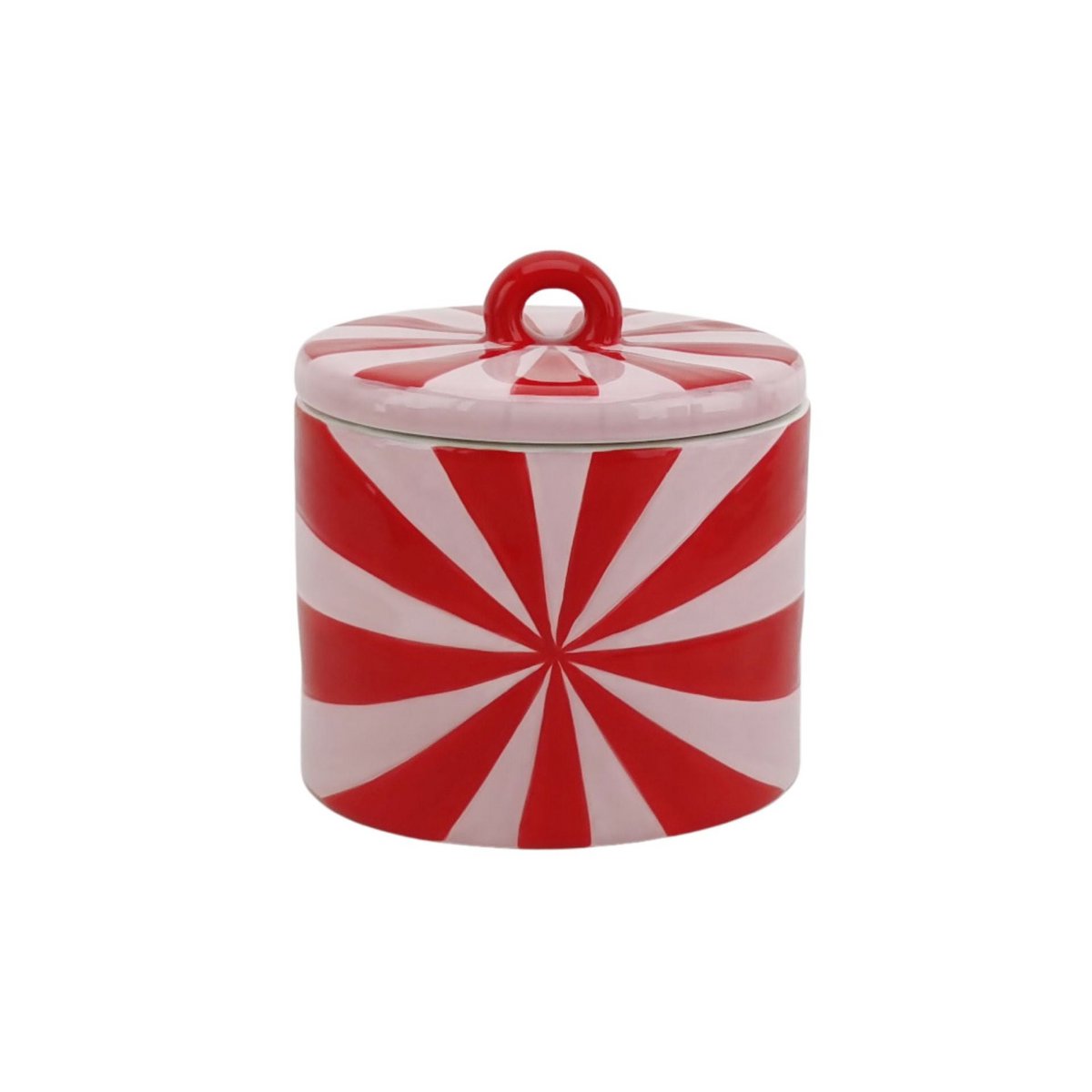 Voorraadpot - Swirl - Rood/Roze - 11X11X11,5Cm