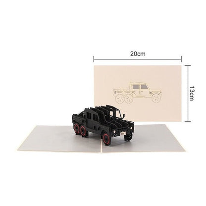3D -Kaart Voor Hem Voor Papa - Jeep En Motorbike Design