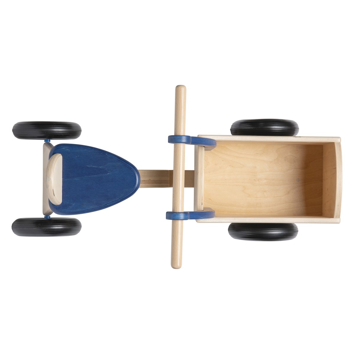 Van Dijk Toys Houten Kinder Loop Bakfiets Vanaf 1 Jaar - Blauw (Kinderopvang Kwaliteit)