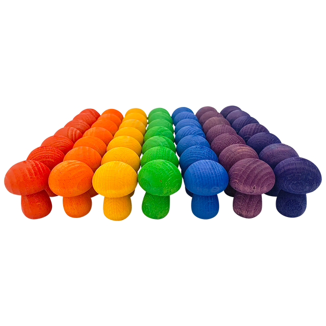 Mini Rainbow Mushroom/49Pc