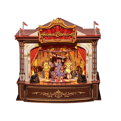 Cutebee, 3D Diy Muziekdoos, Animal Carnival, Ttcb501, 22X18X22,2Cm