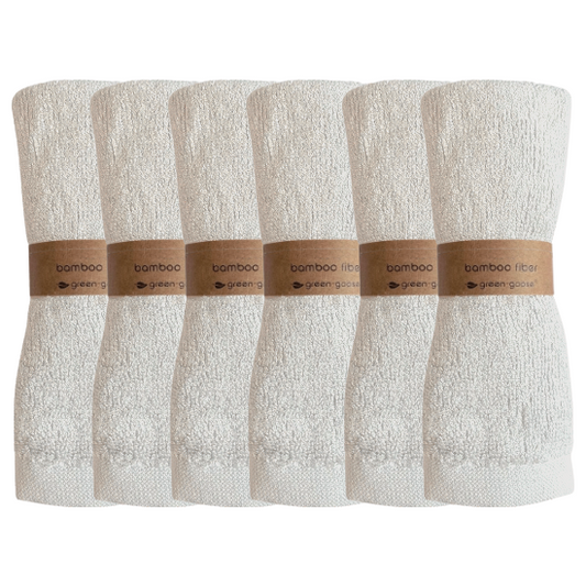 Green-Goose Bamboe Wasdoekjes - 6 Stuks - Wit - 80% Bamboe