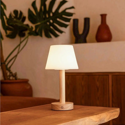 Zoë Lichtbruine Houten Oplaadbare Tafellamp