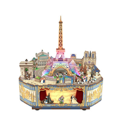 Tonecheer, Muziekdoosje, Diy 3D Houten Puzzel, Romantic Paris, Tq036, 16X14X17,7Cm