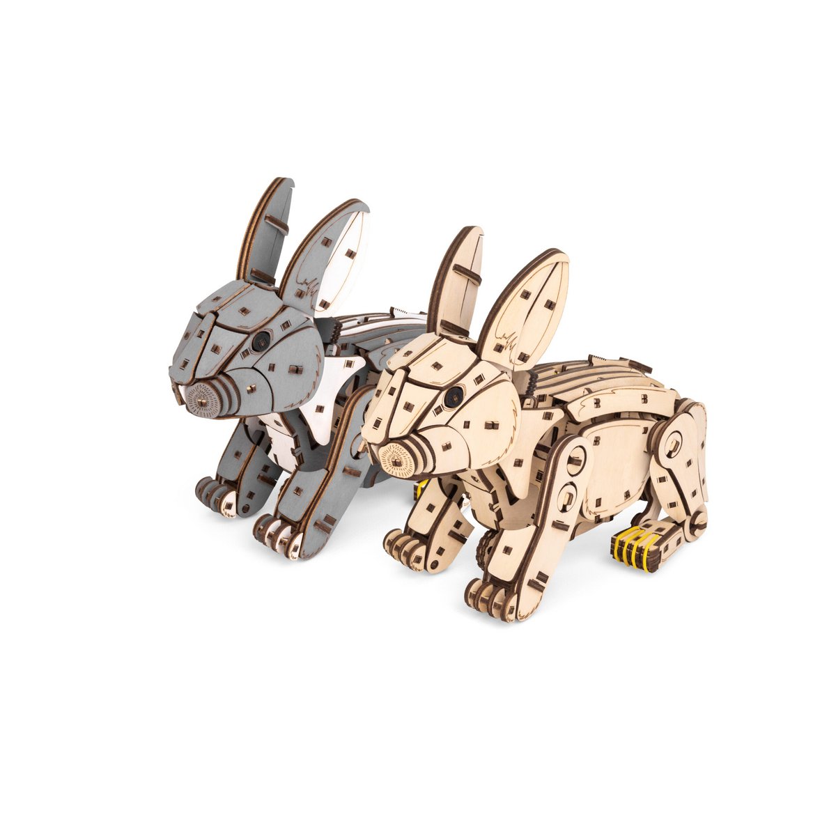 Eco Wood Art (Ewa) Diy 3D Mechanische Houten Puzzel, Rabbit, 4561, 21,7X10,4X17,4Cm