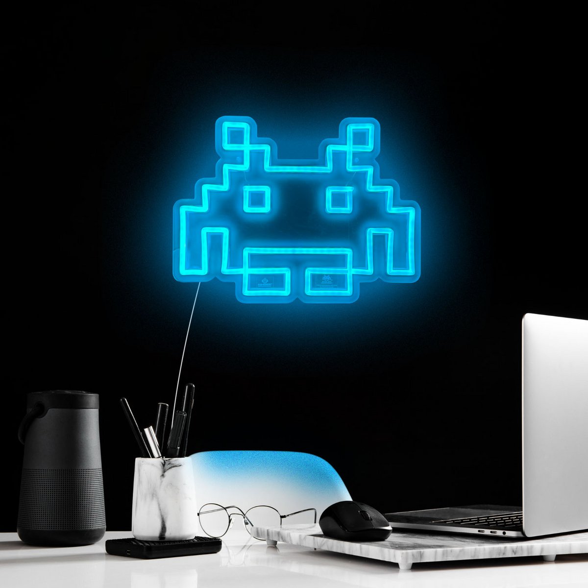 Space Invaders - Neon-Logo Lampe