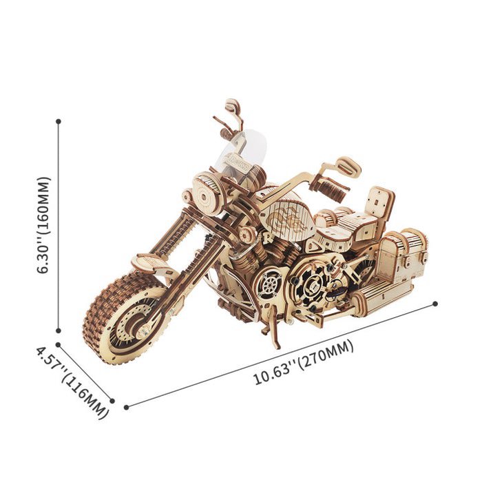 Robotime, Houten Puzzel 3D Cruiser Motorcycle, Lk504, 27X11,6X16Cm