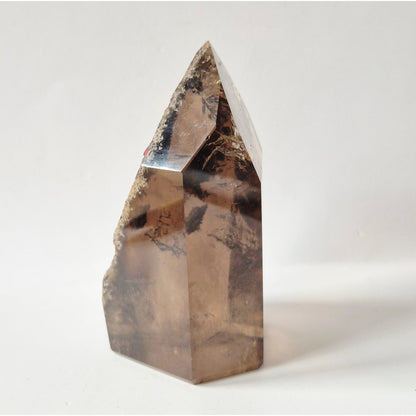 Rookkwarts Toren 326 Gram – Hoge Kwaliteit Smoky Quartz Met Diepe Insluitsels