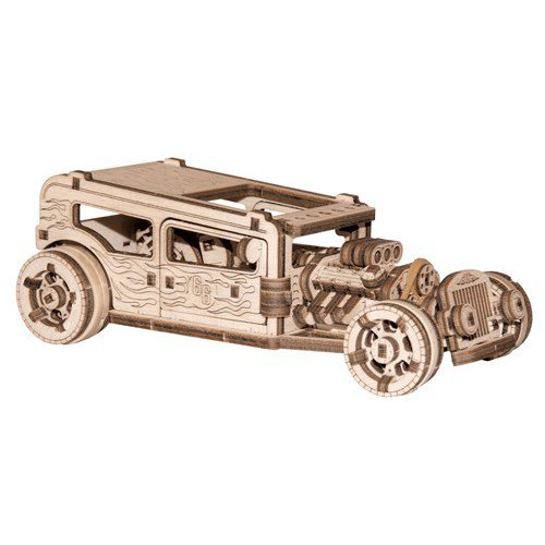 3D Houten Puzzel, Wooden City, Hot Rod, Wr339, 17X8X6Cm