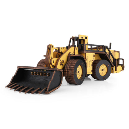 Eco Wood Art (Ewa) 3D Mechanische Houten Puzzel, Loader Belaz 78250, 4134, Kleur Geel, 32,1X10,3X11,6 Cm