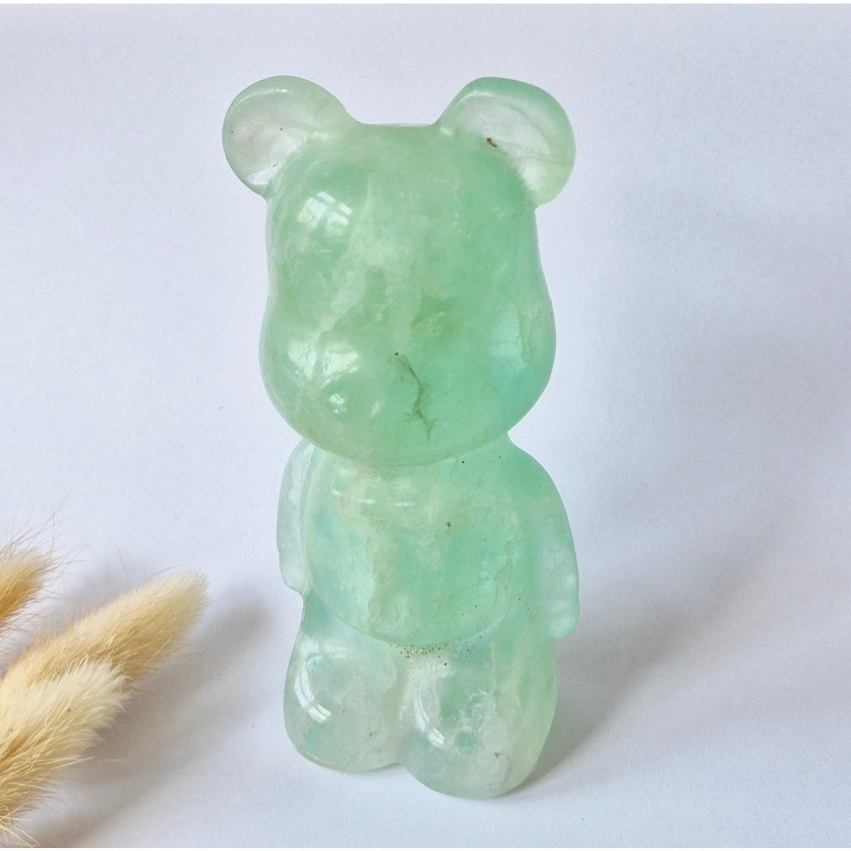 Groene Fluoriet Beer Carving – 12 Cm – 508 Gram