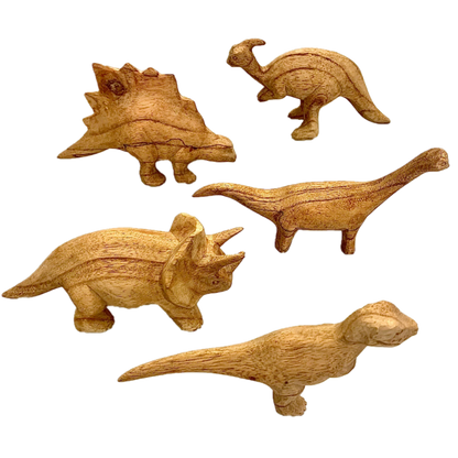 Dinosaurs Hand Carved/5Pc