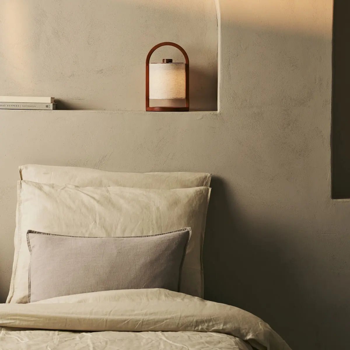 Rivierkastanjebruine Houten Oplaadbare Lamp