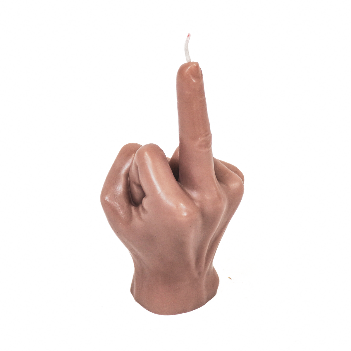 Candle -Middle -Vinger - Wax - Taupe - 310Gram -10X9X17Cm