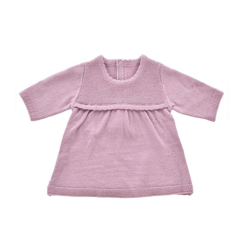 Poppenjurkje Met Lange Mouwen Roze Gebreid 50Cm