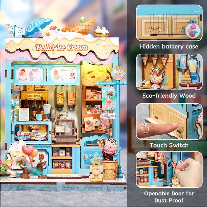 Cutebee, 3D Diy Huisje, Bella's Ice Cream, Cwgc212, 16,0X15,8X20,6Cm