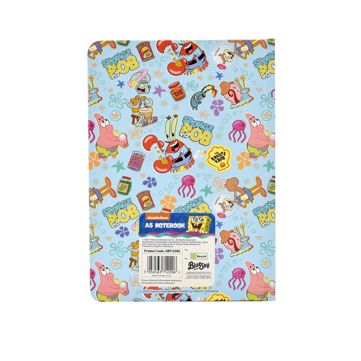 Spongebob Squarepants Notitieboekje, Dagboek Met 120 Gelinieerde Pagina's, Officiële Merchandise