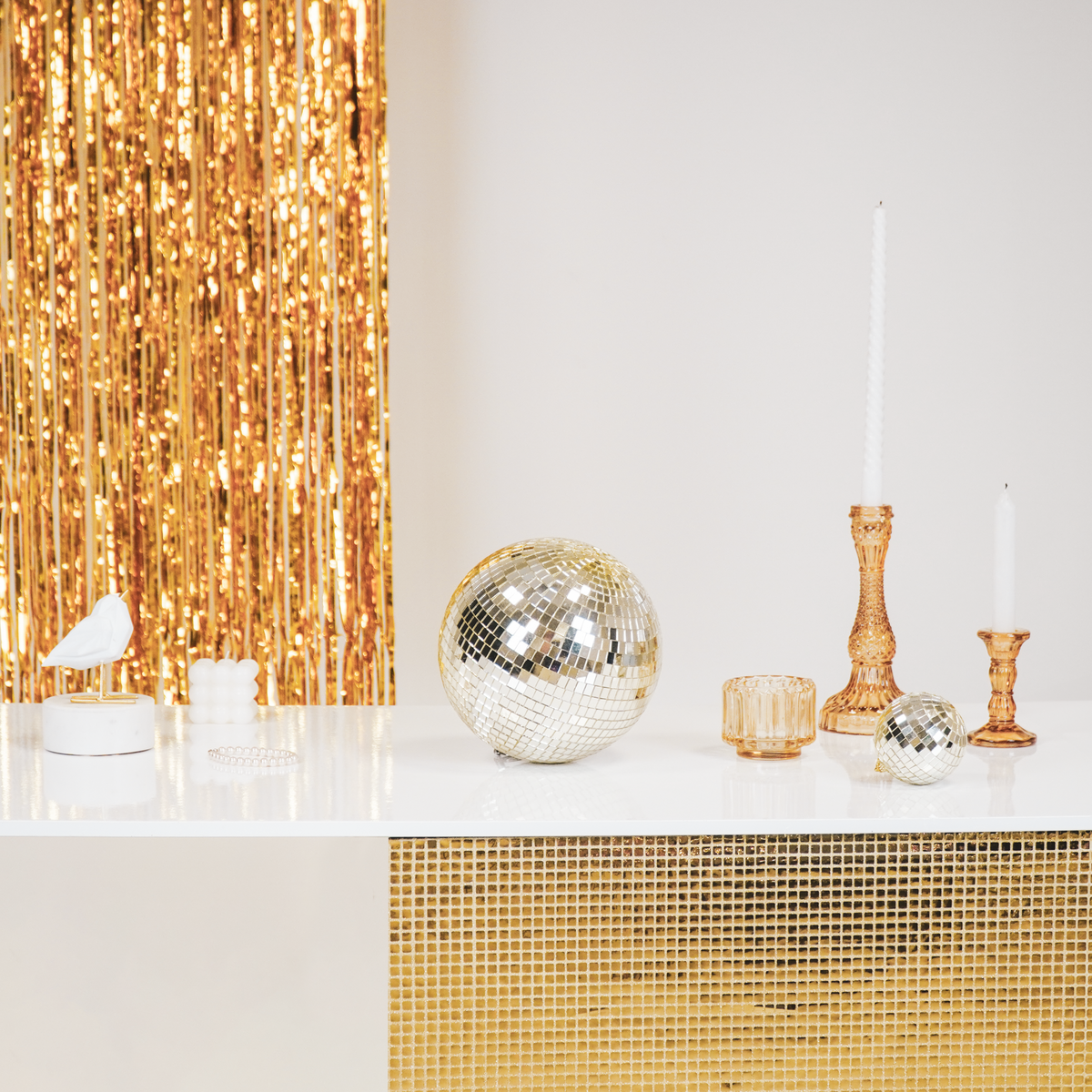 Kerstdecoratie - Kersthanger - Discobal - Schuim - Goud - 20X20X20Cm