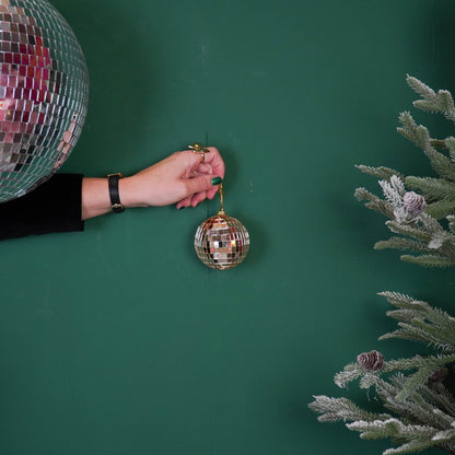 Kerstdecoratie - Kersthanger - Discobal - Schuim - Goud - 8X8X8Cm