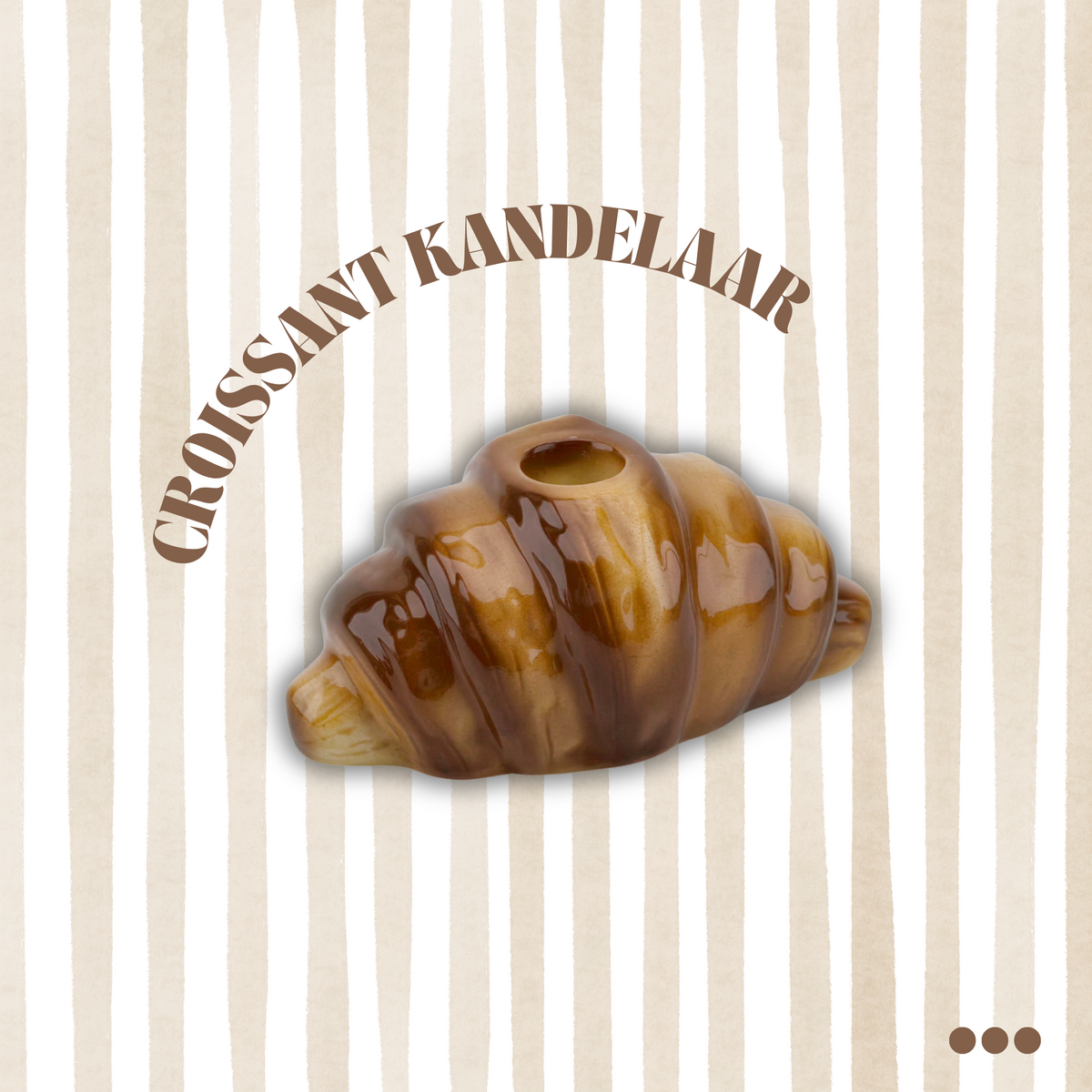 Kandelaar - Croissant - Brown - 14,5X8,5X6,5 Cm