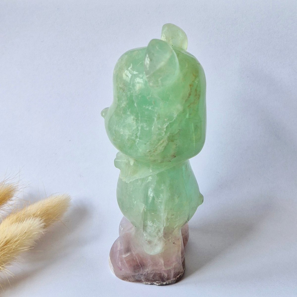 Groene Fluoriet Beer Carving – 12 Cm – 535 Gram